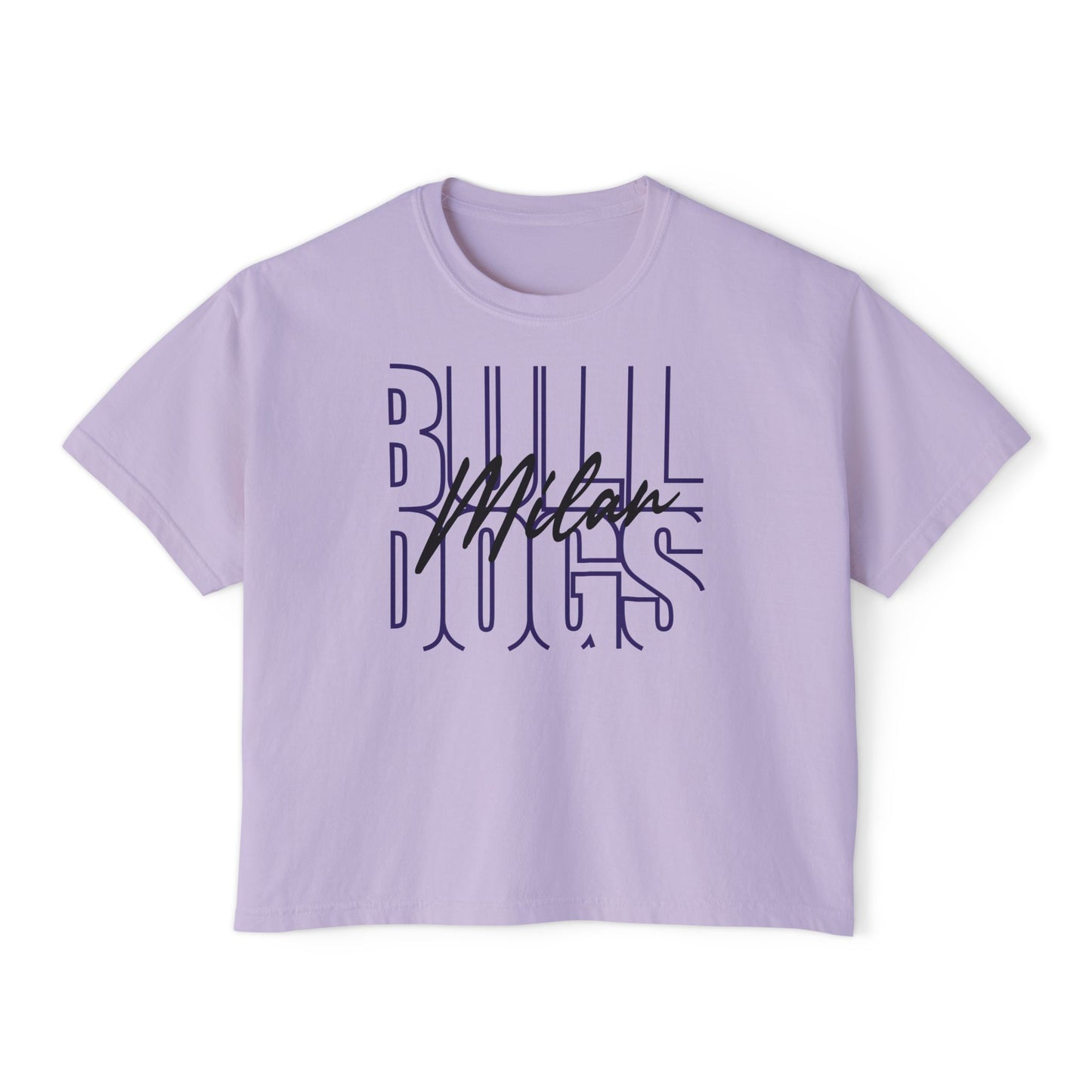 Milan Bulldogs Broken Lines Ladies's CroppedBoxy Tee