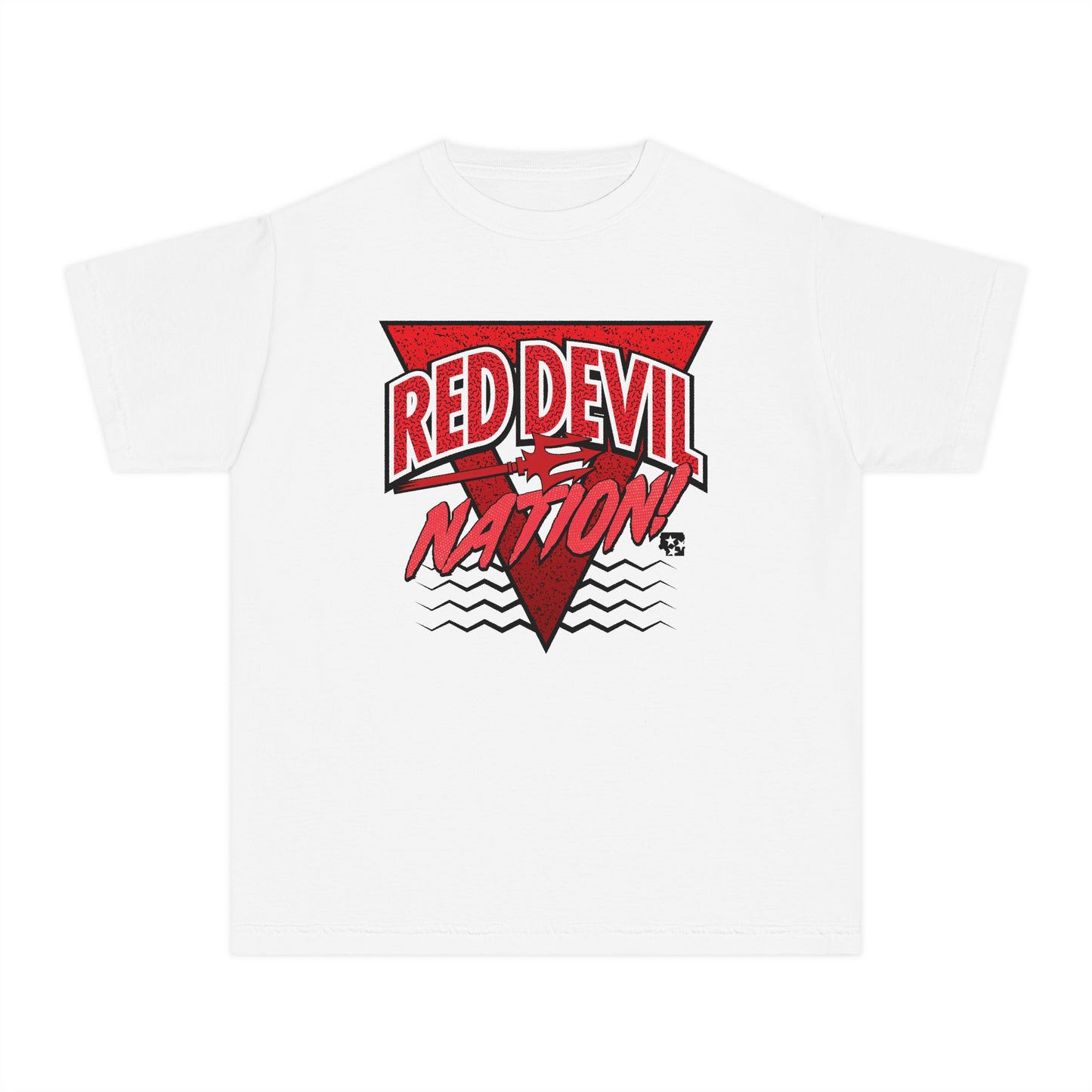 Red Devil Nation 90s Memphis Pattern Youth Tee
