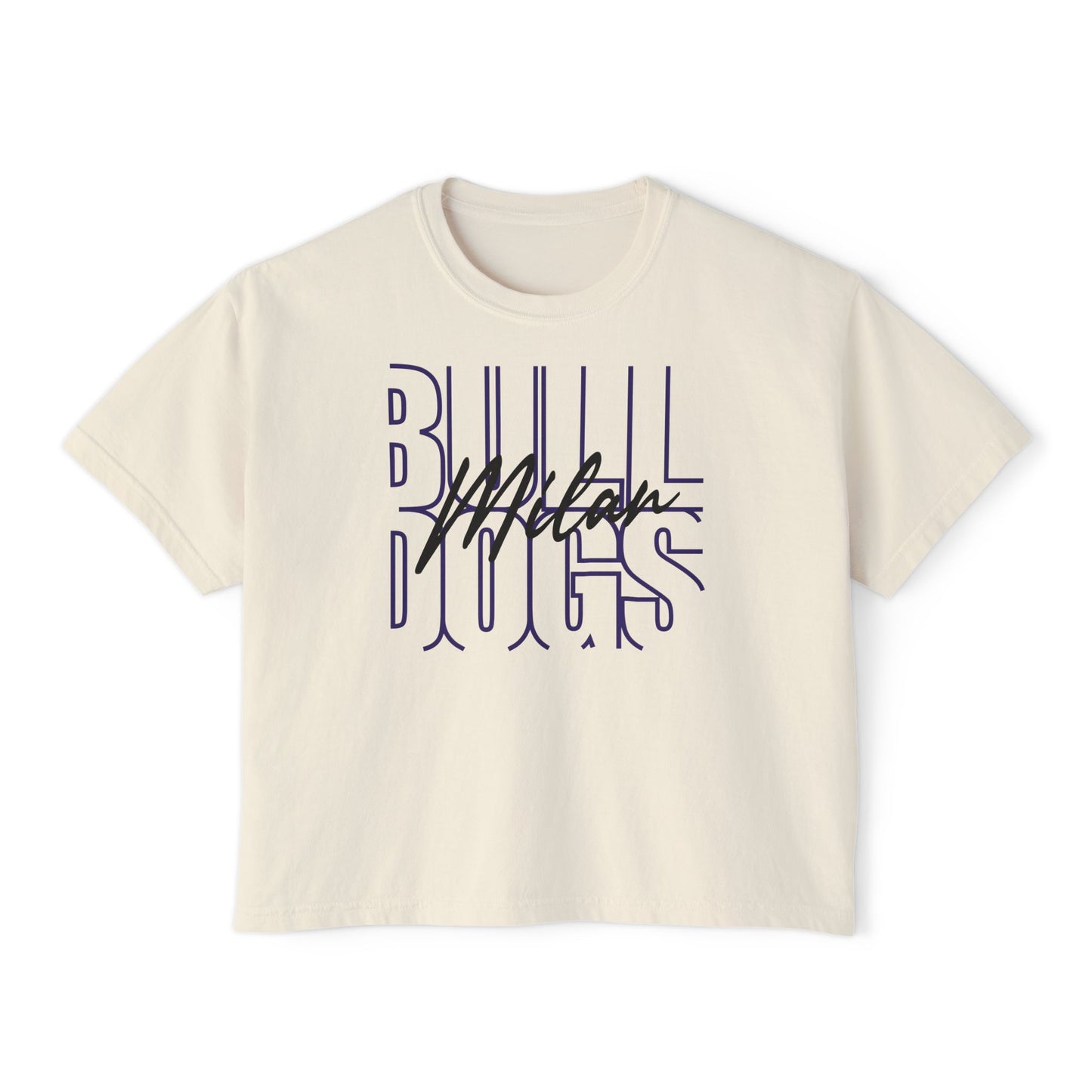Milan Bulldogs Broken Lines Ladies's CroppedBoxy Tee