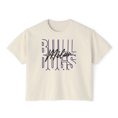 Milan Bulldogs Broken Lines Ladies's CroppedBoxy Tee
