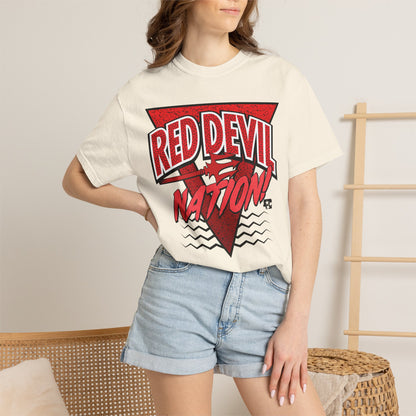 Red Devil Nation 90s Memphis Pattern T-Shirt