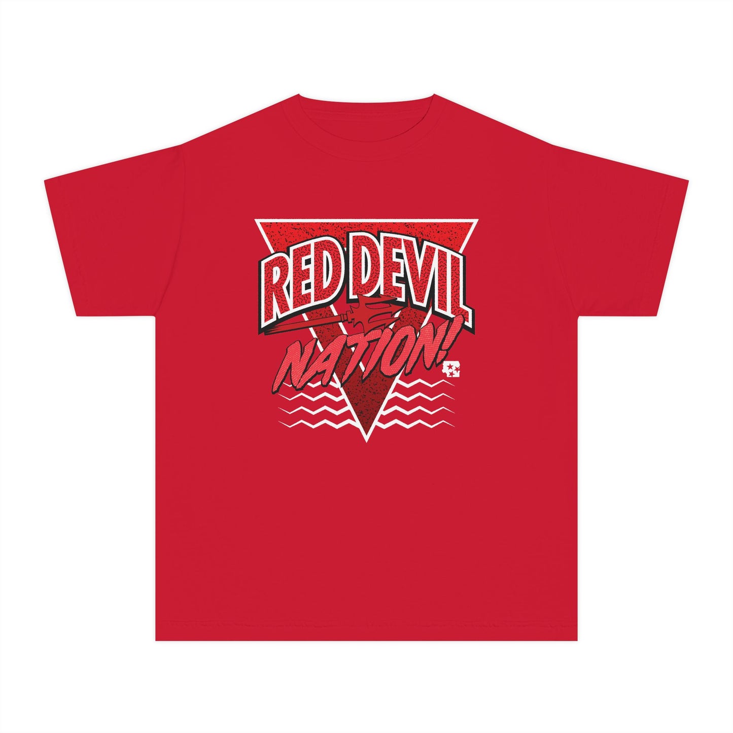 Red Devil Nation 90s Memphis Pattern Youth Tee