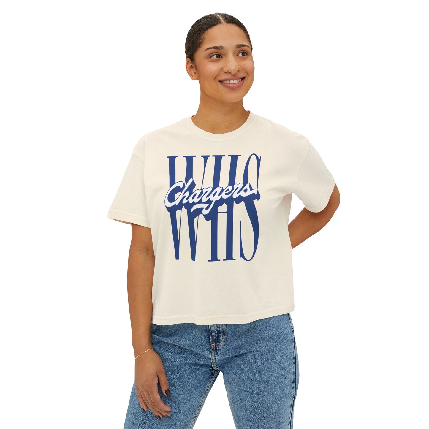WHS Chargers Ladies's CroppedBoxy Tee