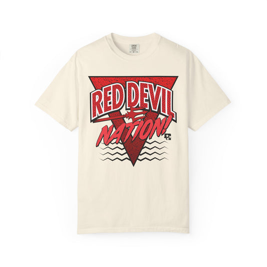 Red Devil Nation 90s Memphis Pattern T-Shirt