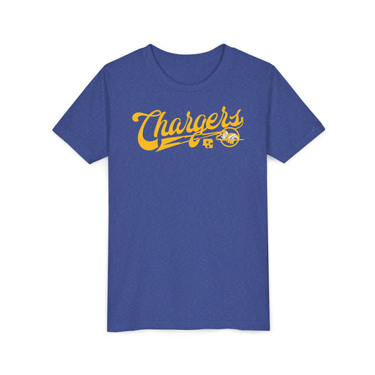 Chargers Vintage Baseball Script Youth Tee