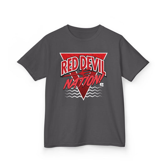 Red Devil Nation 90s Memphis Pattern Youth Tee
