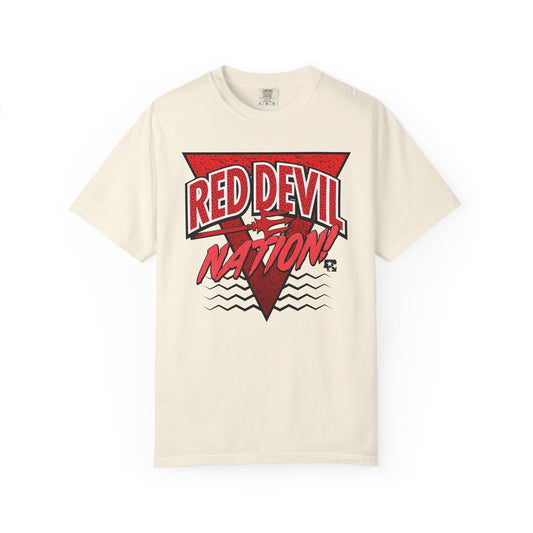 Red Devil Nation 90s Memphis Pattern T-Shirt