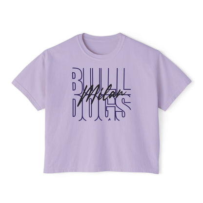 Milan Bulldogs Broken Lines Ladies's CroppedBoxy Tee