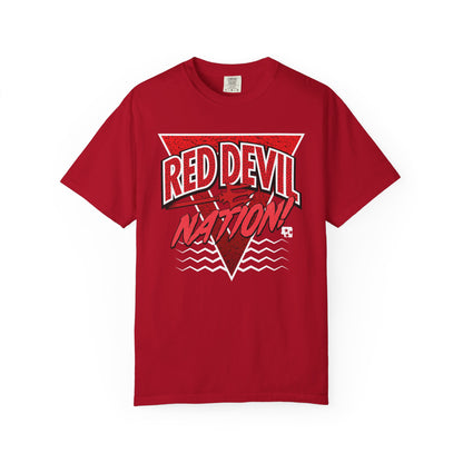 Red Devil Nation 90s Memphis Pattern T-Shirt