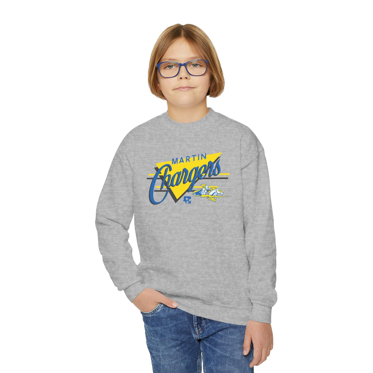 Martin Changers 90s Triangle Youth Crewneck Sweatshirt