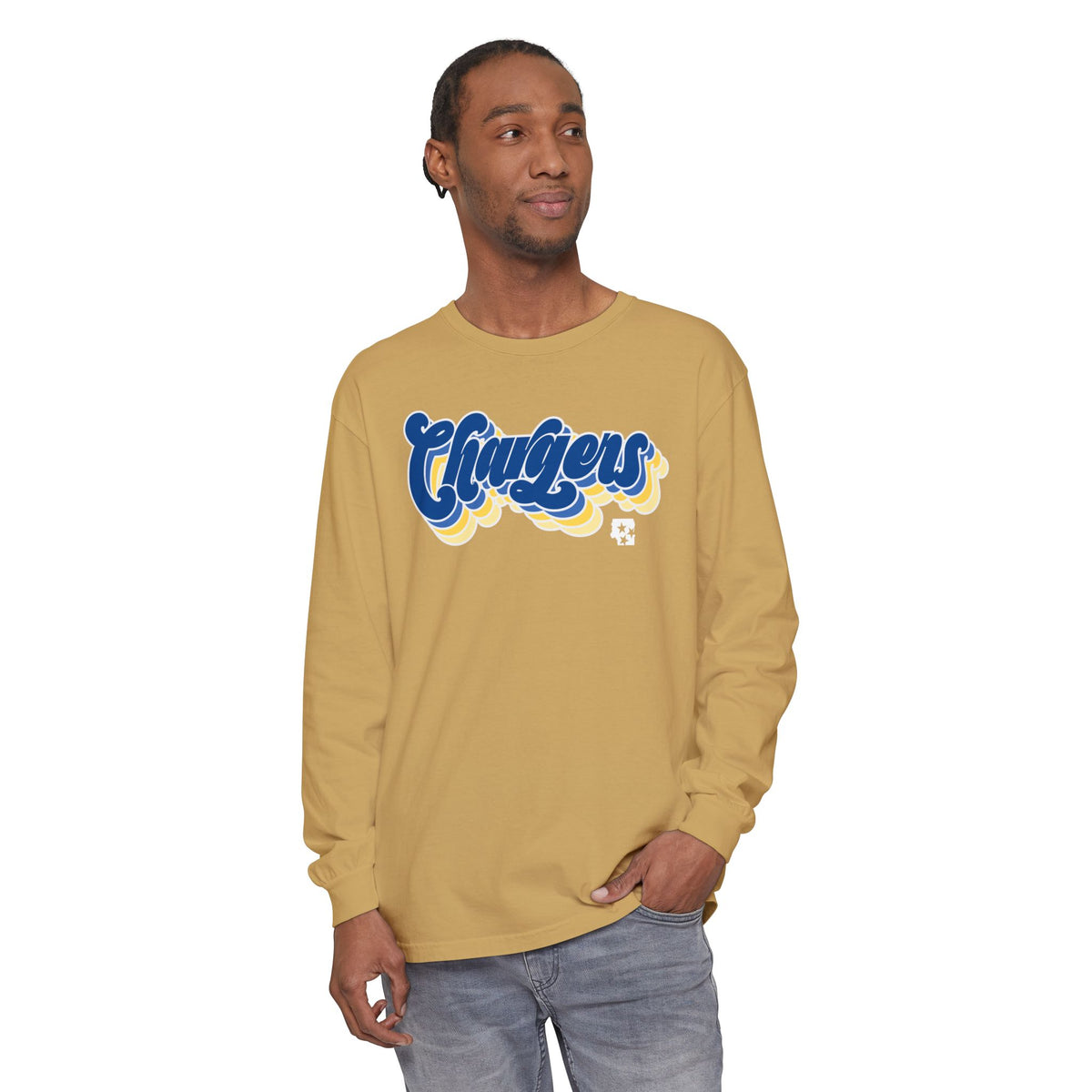 Retro Chargers Script Long Sleeve T-Shirt