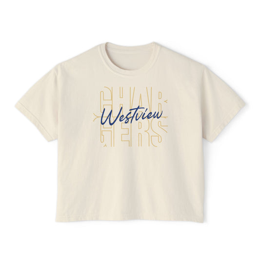 Westview Chargers Broken Lines Ladies's CroppedBoxy Tee