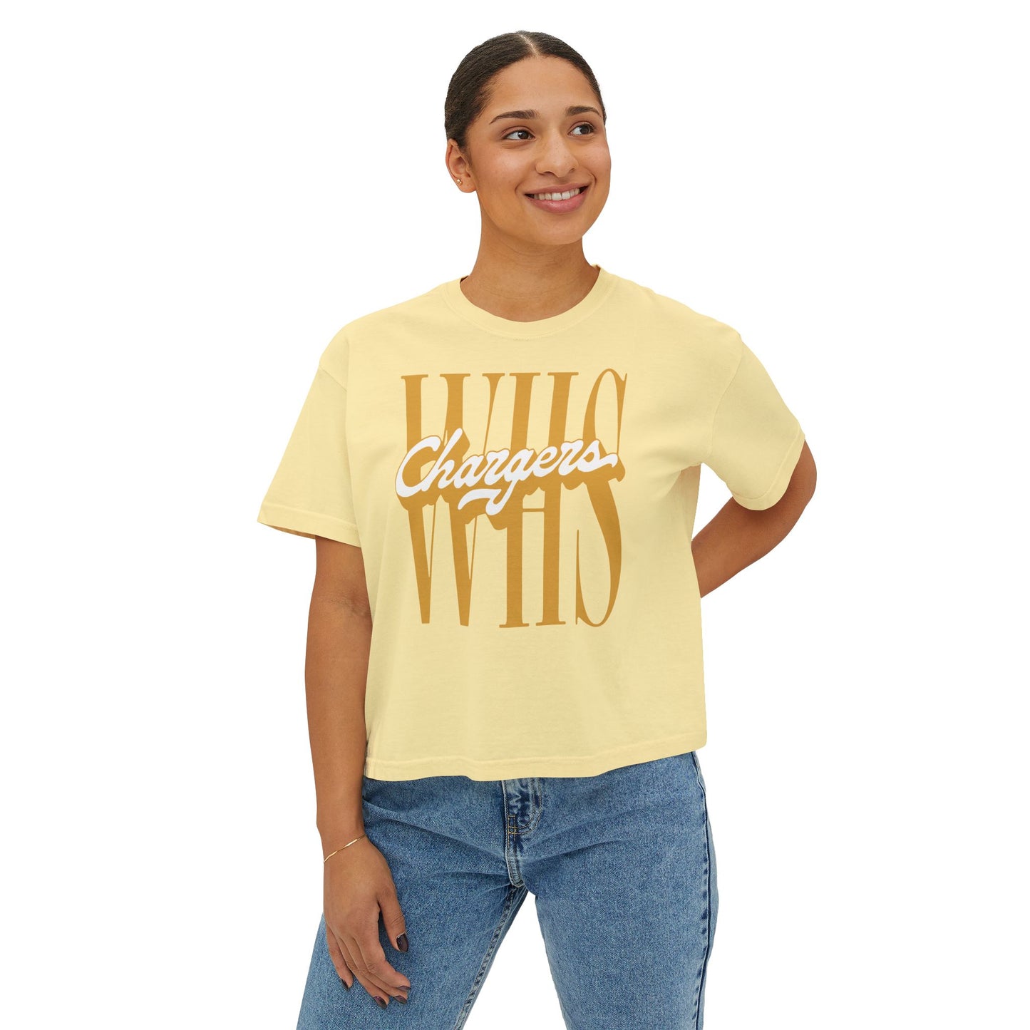 WHS Chargers Ladies's CroppedBoxy Tee