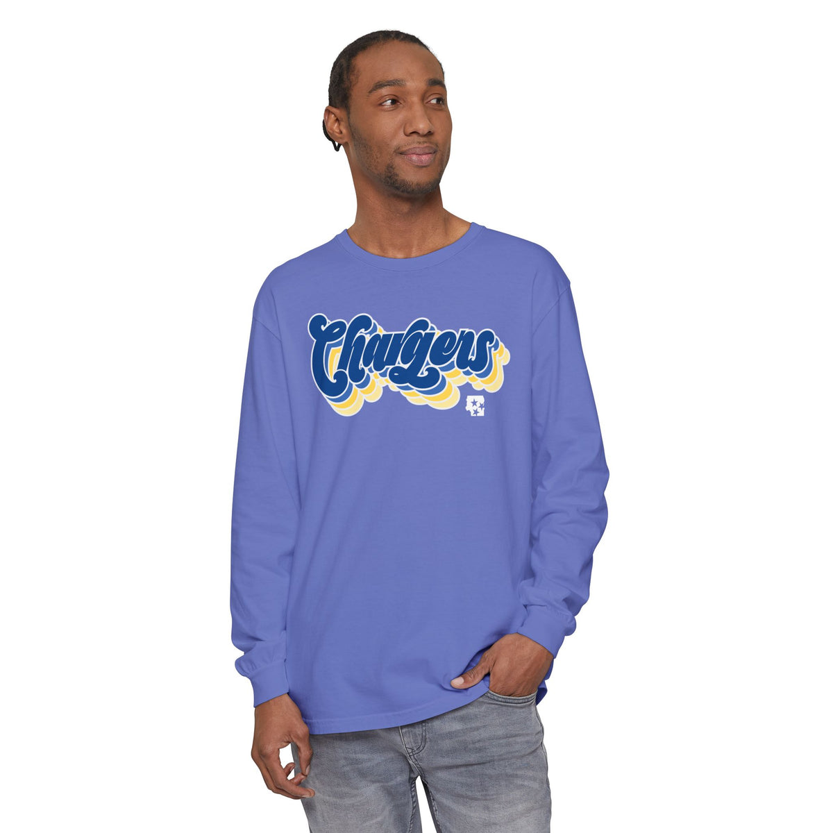 Retro Chargers Script Long Sleeve T-Shirt