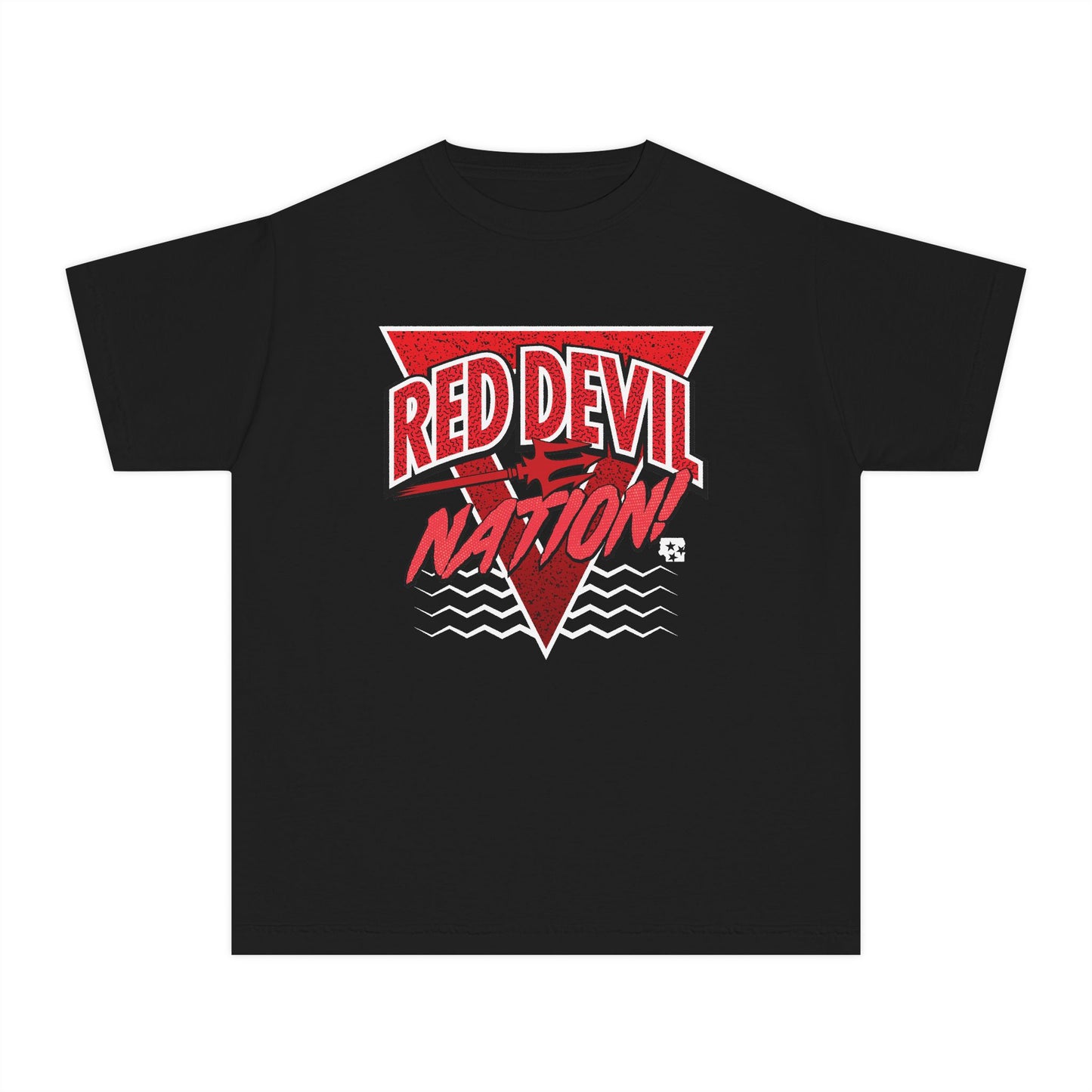 Red Devil Nation 90s Memphis Pattern Youth Tee