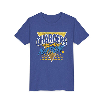 Chargers Nation Memphis Pattern Youth Tee