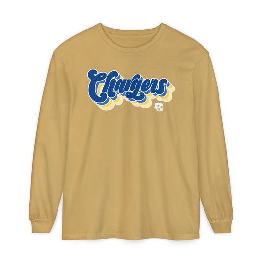 Retro Chargers Script Long Sleeve T-Shirt