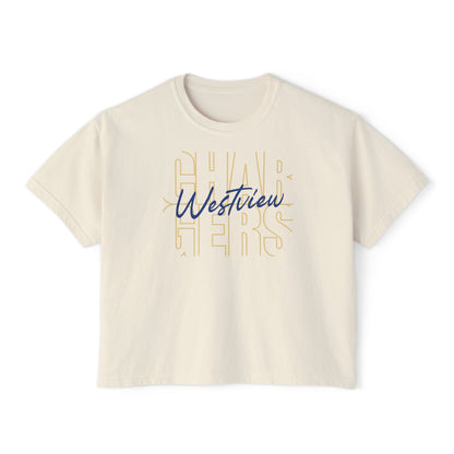 Westview Chargers Broken Lines Ladies's CroppedBoxy Tee