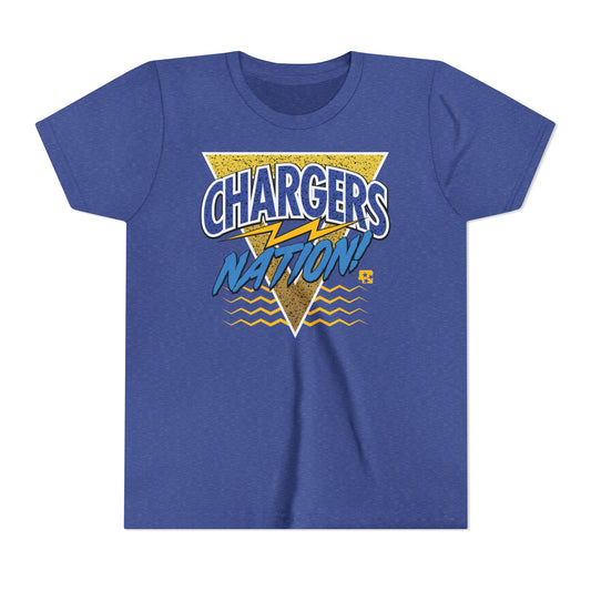 Chargers Nation Memphis Pattern Youth Tee