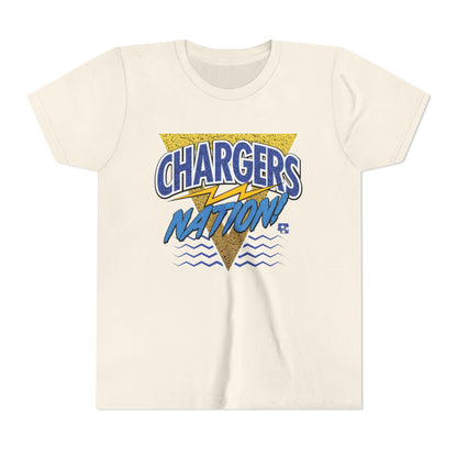 Chargers Nation Memphis Pattern Youth Tee