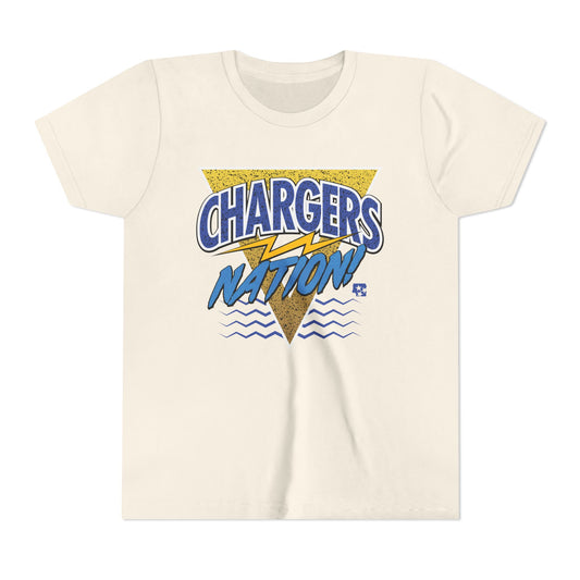 Chargers Nation Memphis Pattern Youth Tee