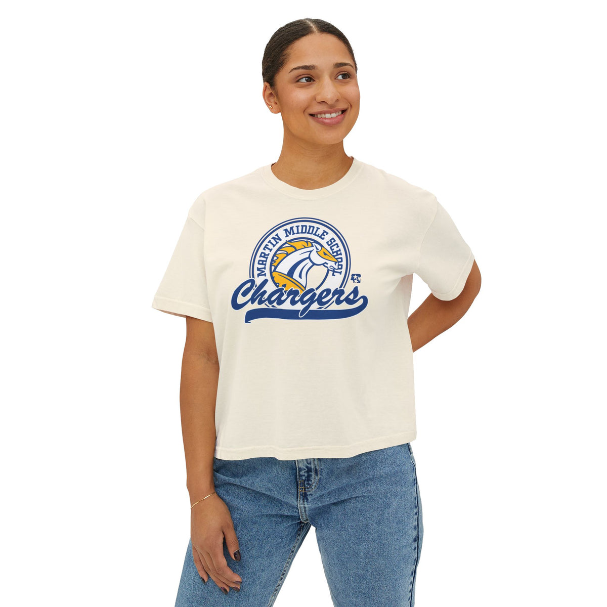 Martin Chargers Badge Women's Boxy Tee