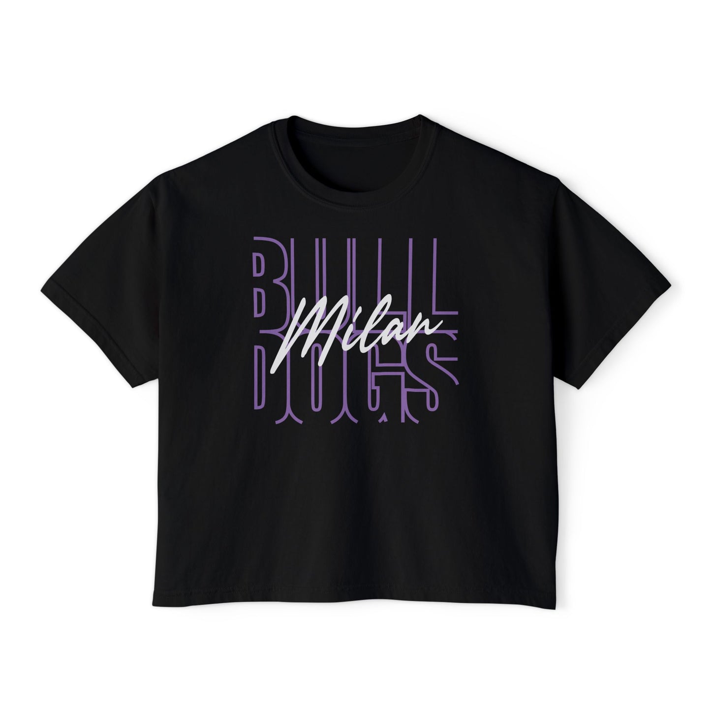 Milan Bulldogs Broken Lines Ladies's CroppedBoxy Tee