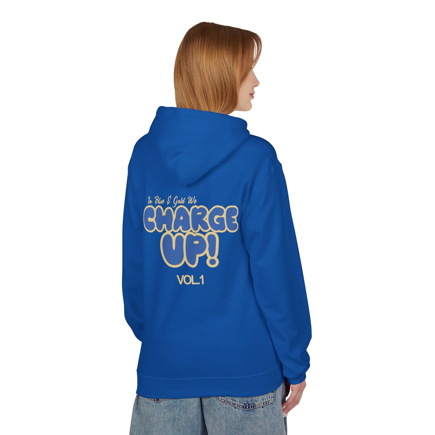 In Blue and Gold We Charge On Fleece Hoodie