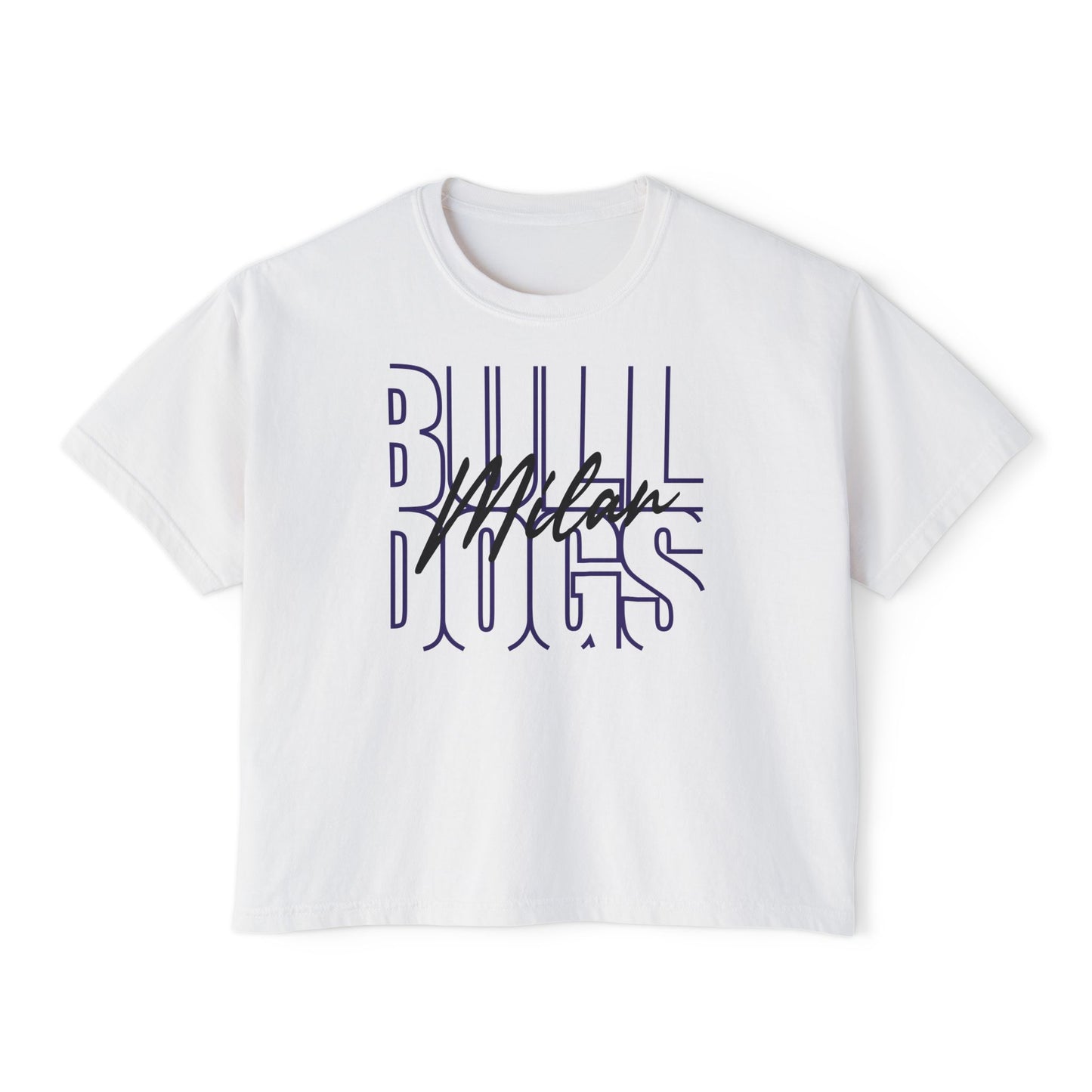 Milan Bulldogs Broken Lines Ladies's CroppedBoxy Tee