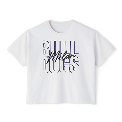 Milan Bulldogs Broken Lines Ladies's CroppedBoxy Tee