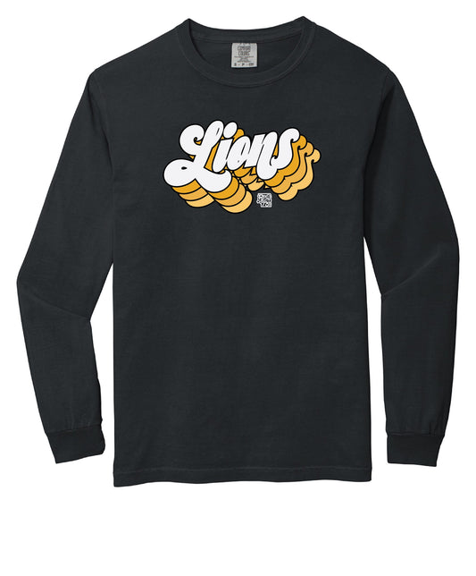 Retro Lions Script Long Sleeve