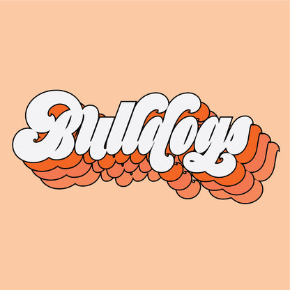 Retro Bulldogs Script T-shirt